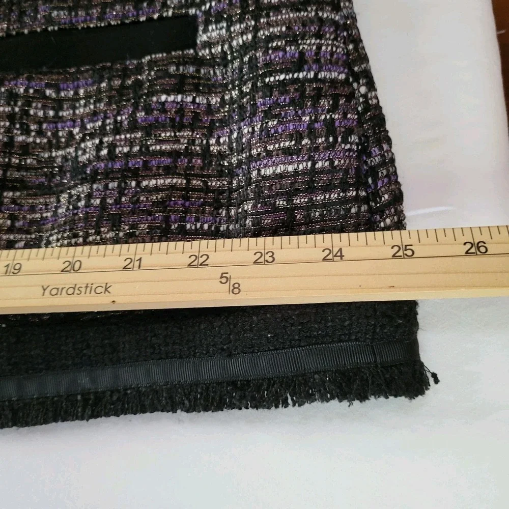 Chico's Size 3 (US 16) Metallic Tweed Open Front Blazer – Black Purple Jacket